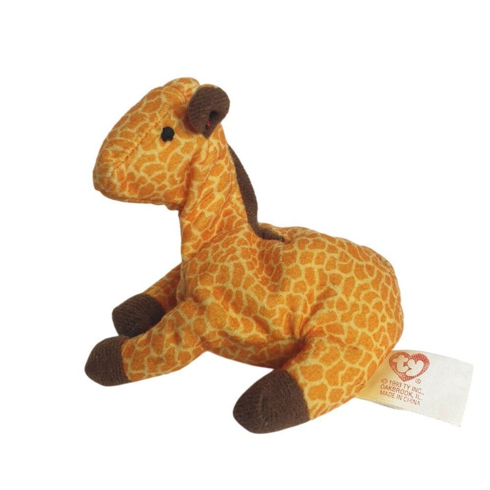 Vintage Ty Teenie TWIGS the Giraffe Beanie Baby 4.5" Plush Toy 1993 Retired